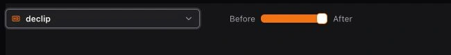 Processed version menu beside the Before and After comparison slider