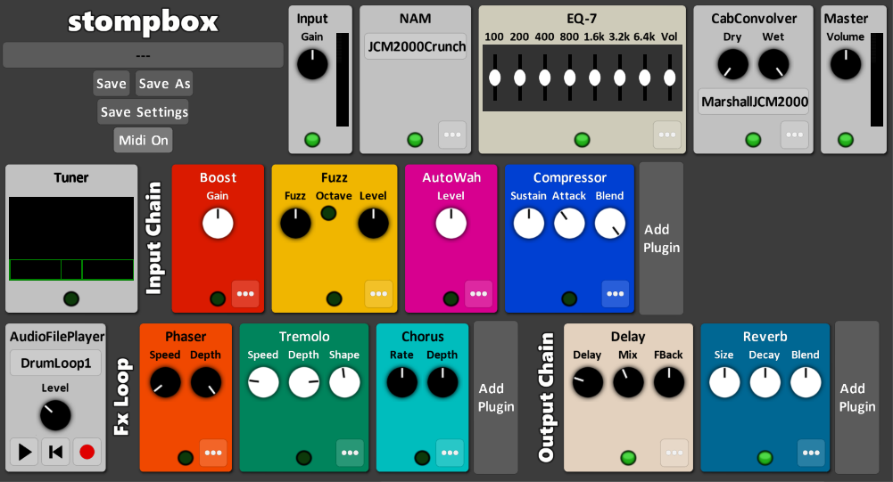 Stompbox Raspberry Pi Guitar Pedalboard